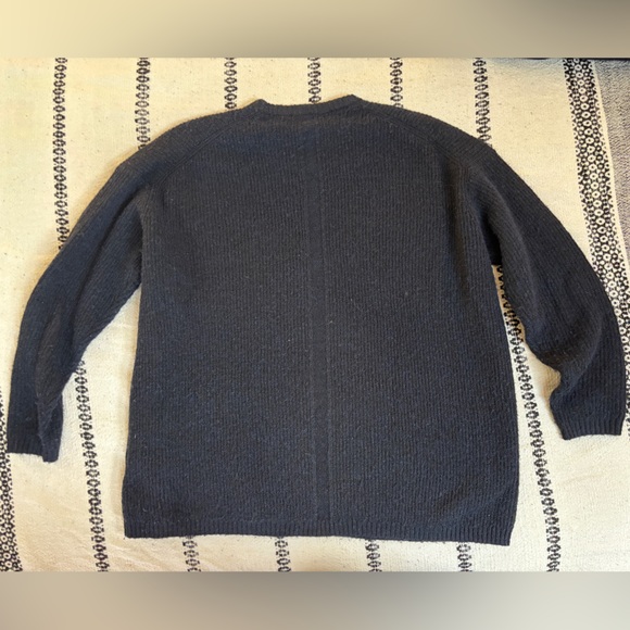 Dissh Oversized Crew Neck Long Sleeves Boucle Sweater Navy Ink Blue - Size Small - Picture 6 of 9